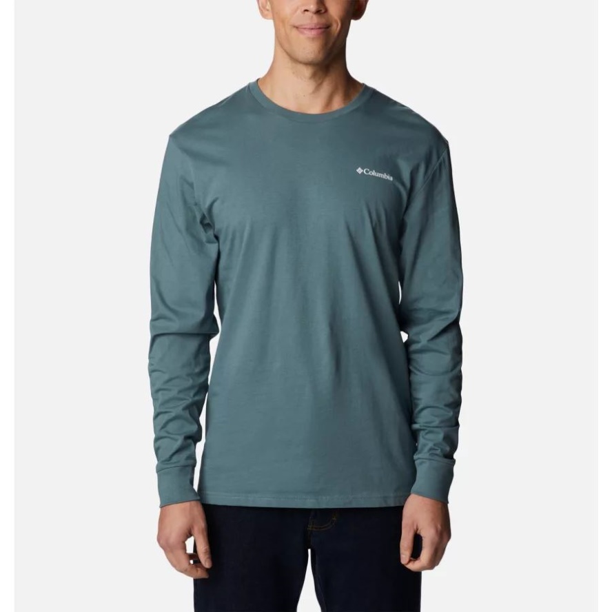 Men's Cades Cove Long Sleeve T-Shirt Columbia Sale Metal/Outdoor Park