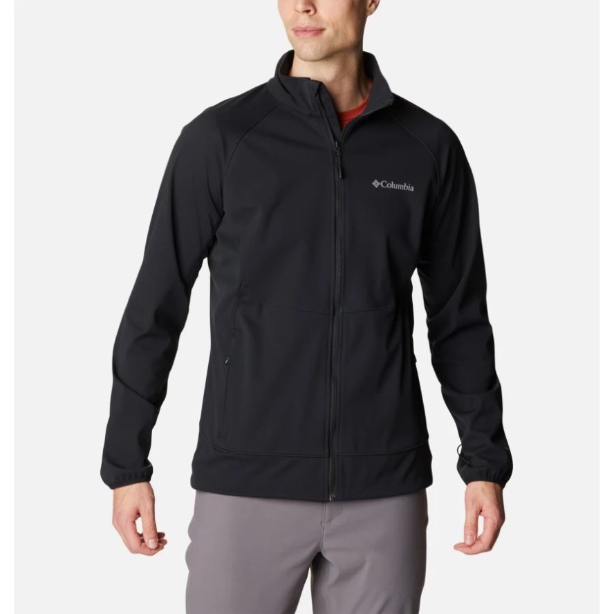 Men's Canyon Meadows Softshell Hooded Walking Jacket Black Columbia Sale