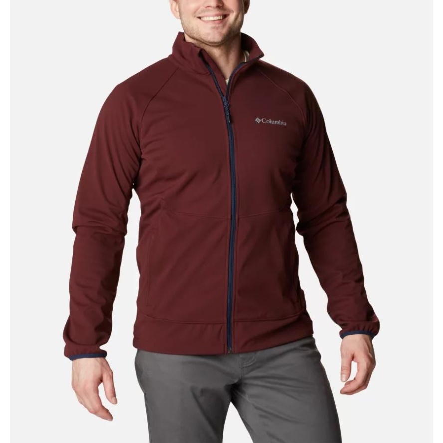 Men's Canyon Meadows Softshell Hooded Walking Jacket Columbia Sale Elderberry