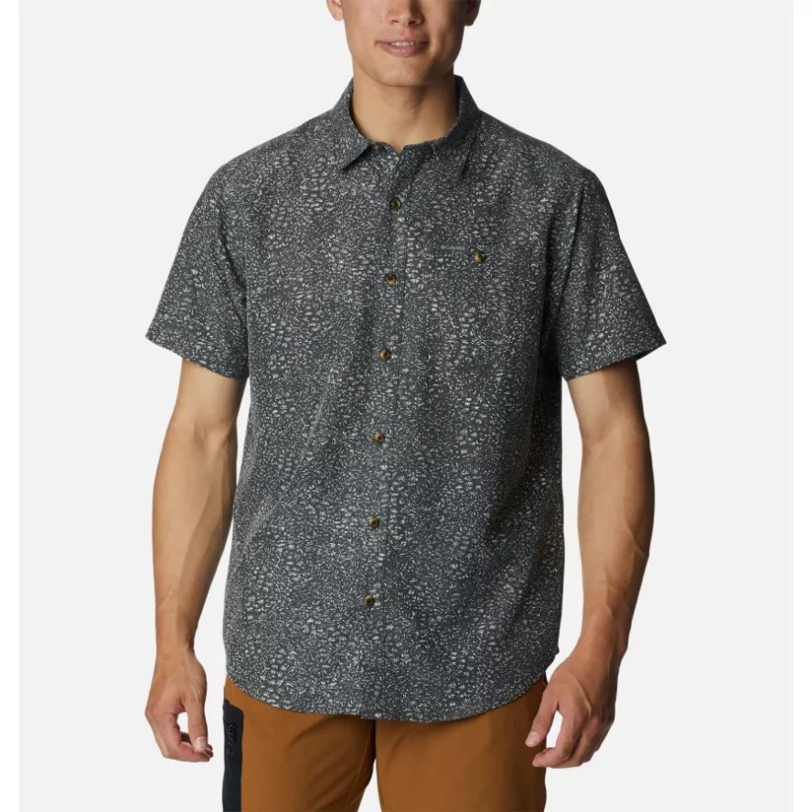 Men's Captree Island Short Sleeve Shirt Shark Tiny Jungles Columbia Sale