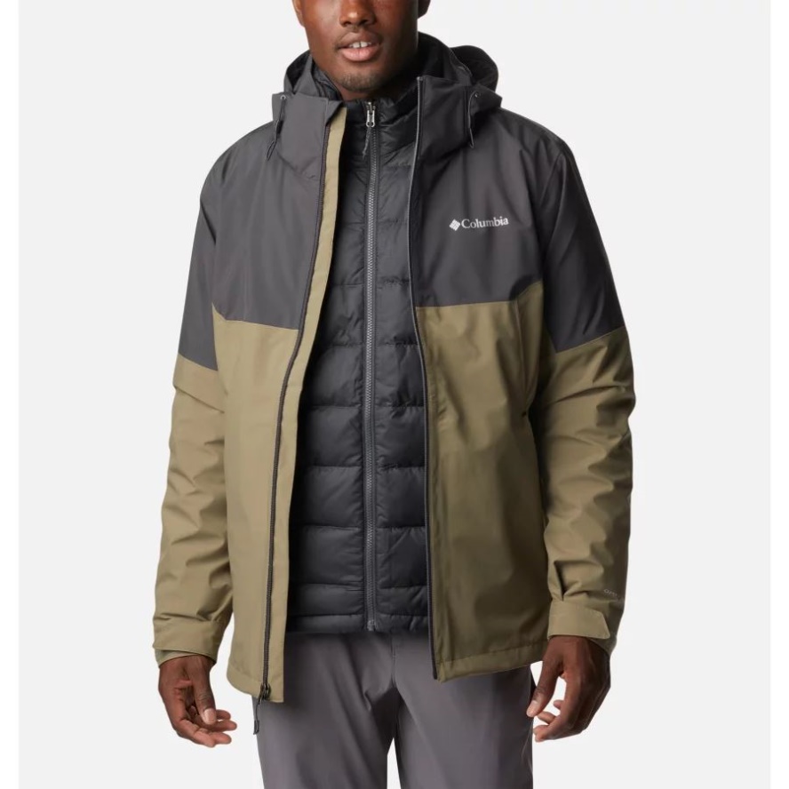 Men's Cascade Peak IV Interchange Jacket Columbia Sale Stone Green/Shark
