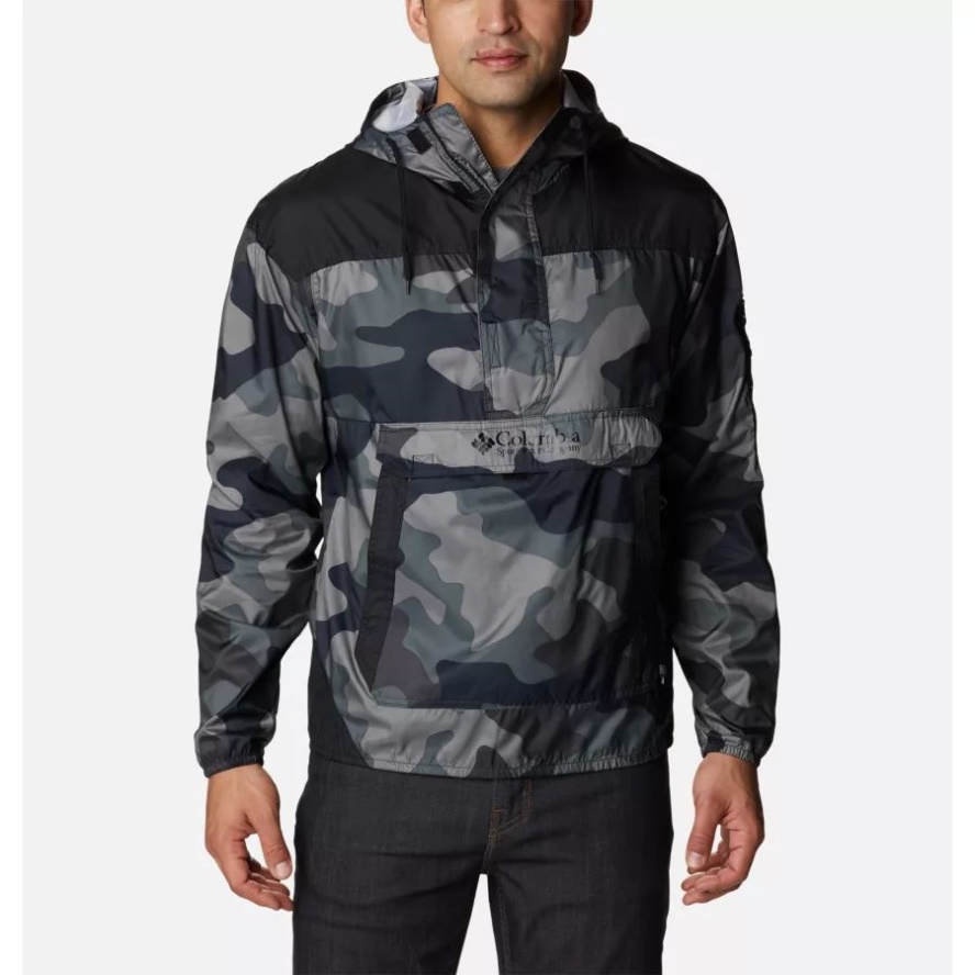 Men's Challenger Windbreaker Black Mod Camo Print/Black Columbia Sale