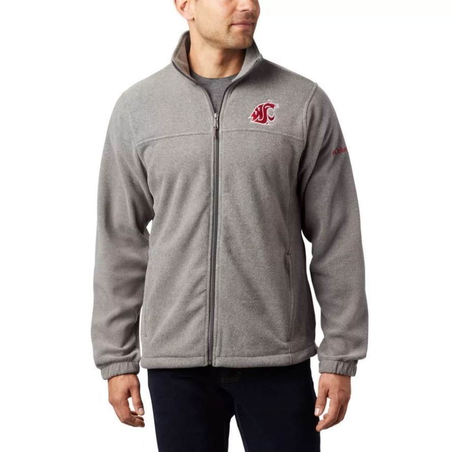 Men's Collegiate Flanker III Fleece Jacket Washington State WAZ - Charcoal Columbia Sale