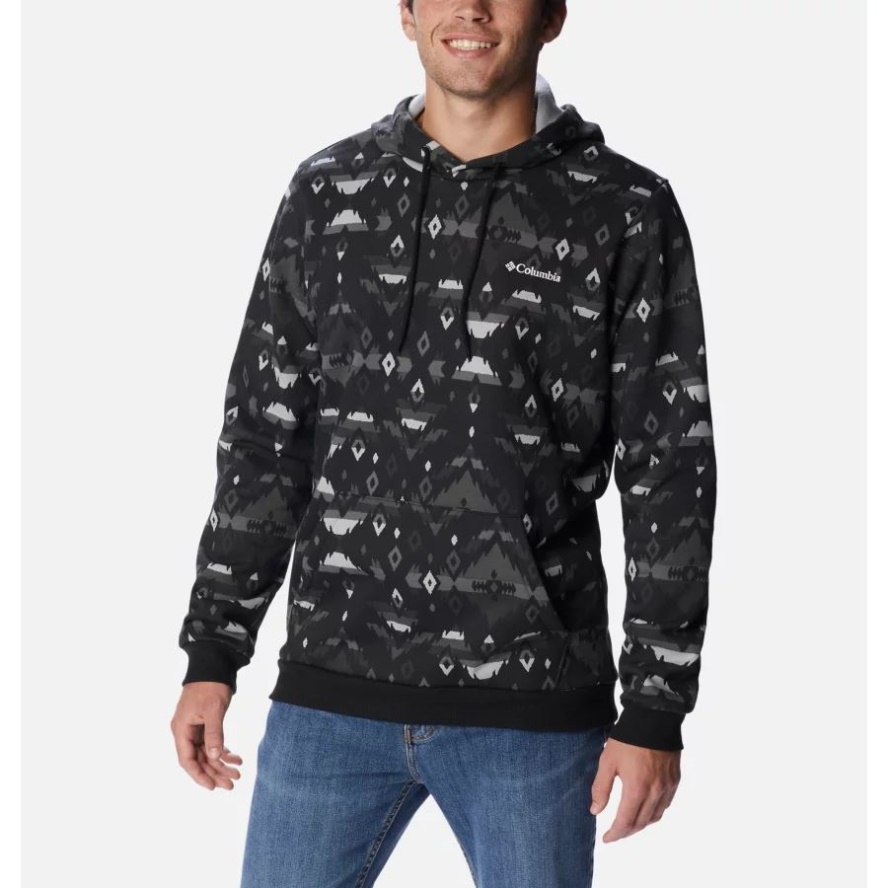Men's Columbia Sale Brand Logo Printed Hoodie Black Rocky Mountain Print Columbia Sale Brand