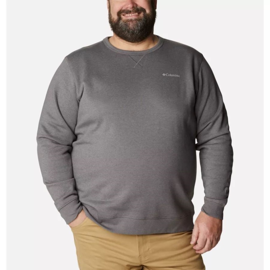 Men's Columbia Sale Logo Fleece Crew Big Columbia Sale City Grey Hthr/CSC Sleeve Logo