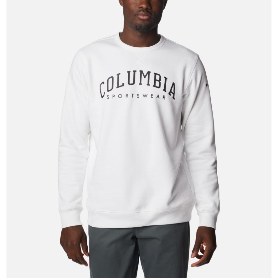 Men's Columbia Sale Logo Fleece Crew White Columbia Sale
