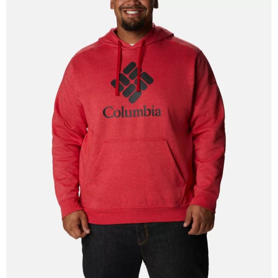 Men's Columbia Sale Trek Hoodie Big Mountain Red Hthr/CSC Stacked Logo Columbia Sale