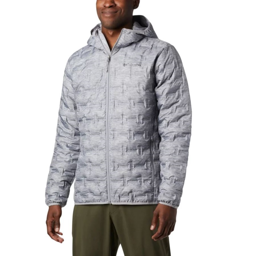 Men's Delta Ridge Down Hooded Jacket Columbia Sale Columbia Sale Grey Heather