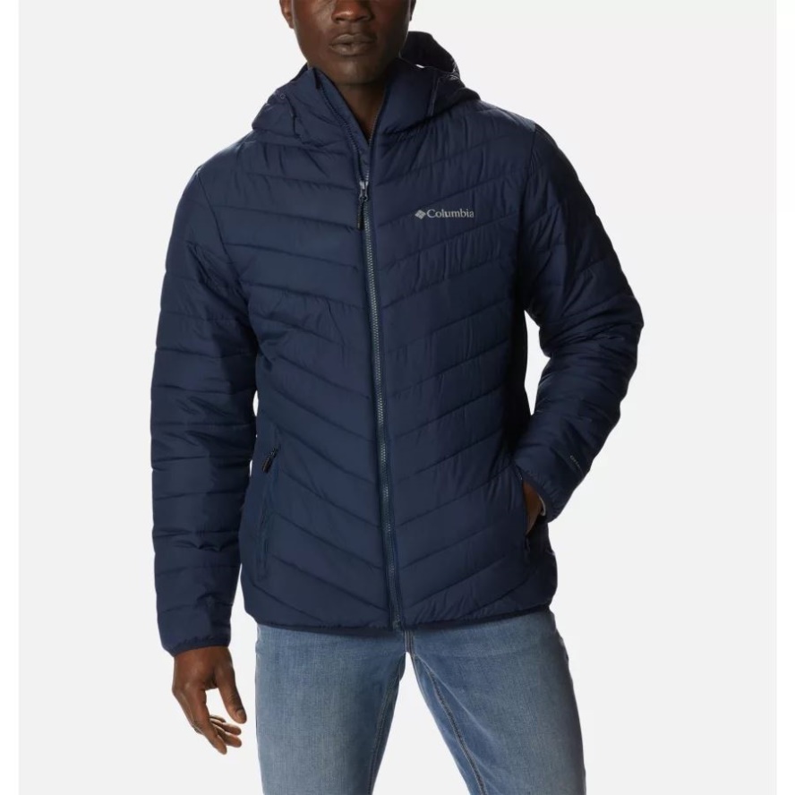 Men's Eddie Gorge Hooded Insulated Jacket Collegiate Navy Columbia Sale