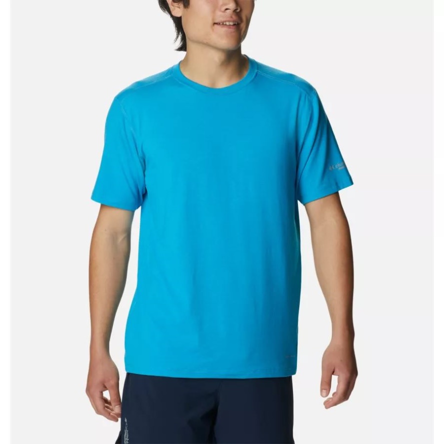 Men's Endless Trail Running Tech T-Shirt Ocean Blue Columbia Sale