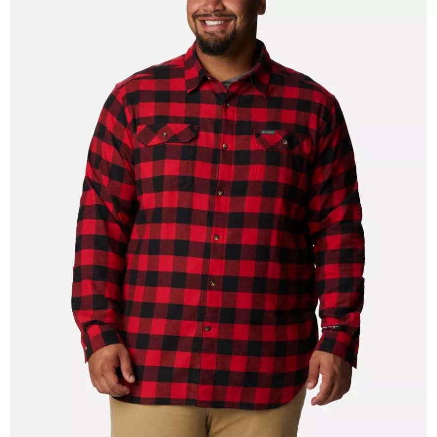 Men's Flare Gun Stretch Flannel Big Columbia Sale Mountain Red Twill Buffalo Check