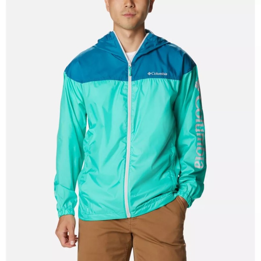 Men's Flash Challenger Windbreaker Novelty Columbia Sale Electric Turquoise/Deep Marine