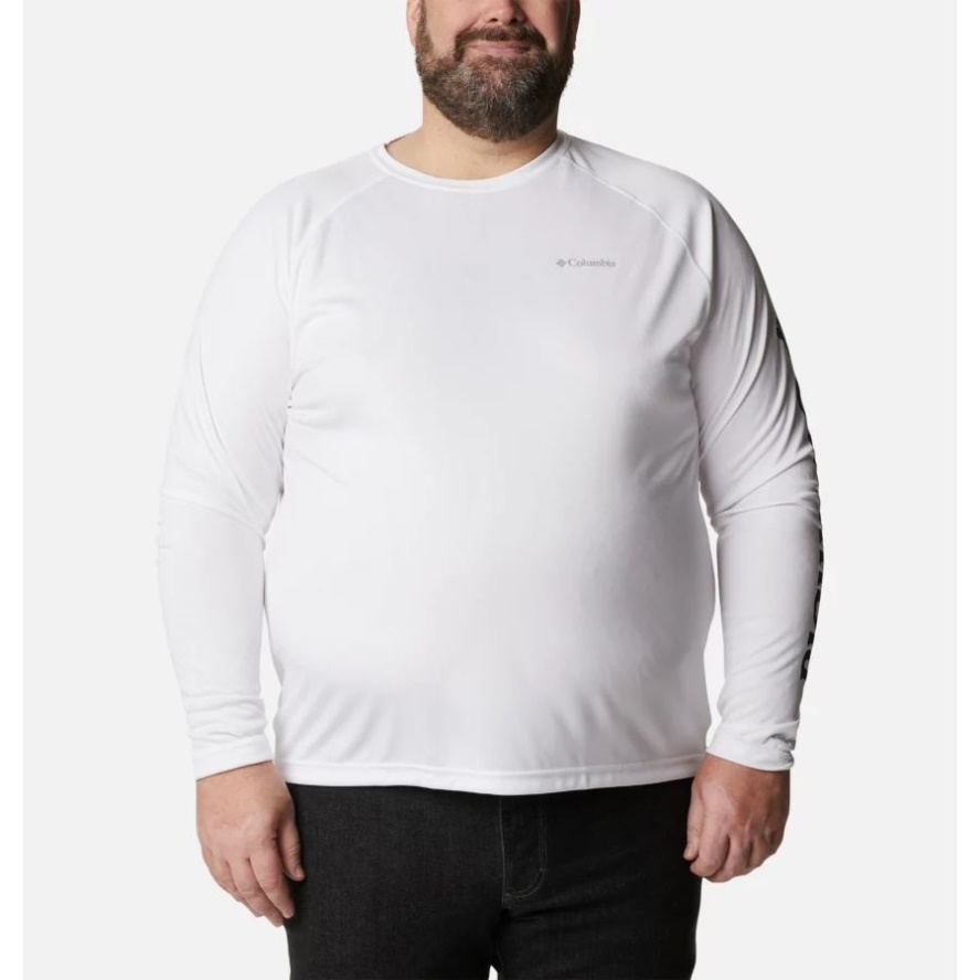 Men's Fork Stream Long Sleeve Shirt Big White/Collegiate Navy Logo Columbia Sale