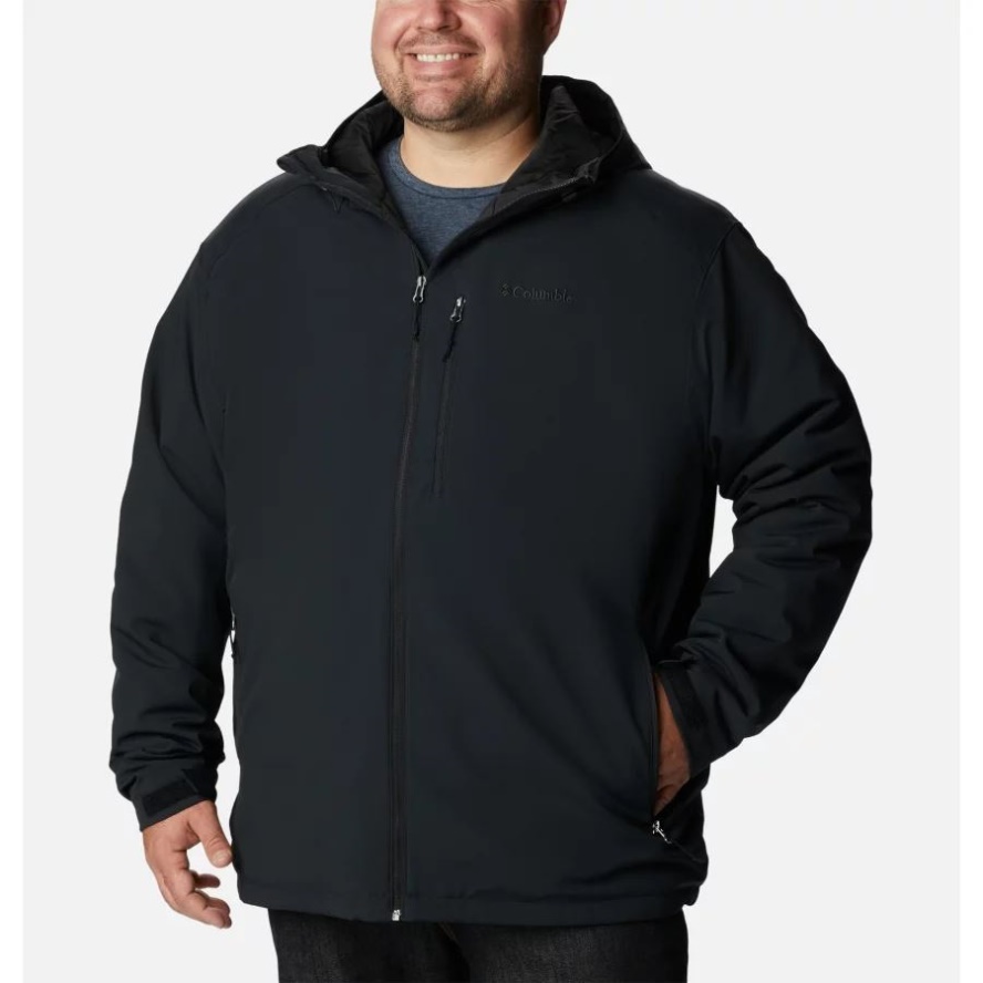 Men's Gate Racer Softshell Hooded Jacket Big Columbia Sale Black