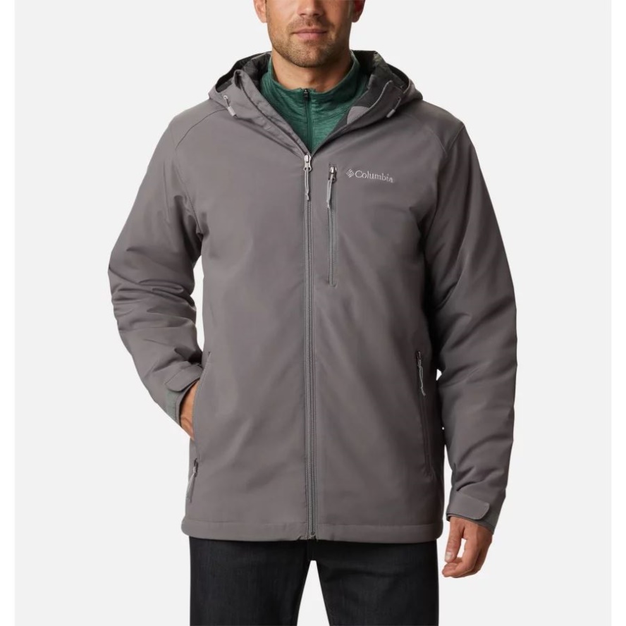 Men's Gate Racer Softshell Hooded Jacket Tall City Grey Columbia Sale
