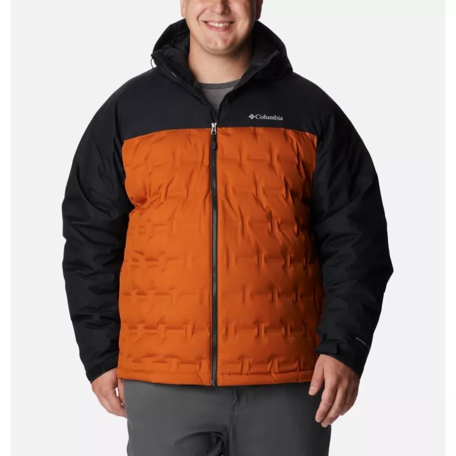 Men's Grand Trek II Down Hooded Jacket Big Warm Copper/Black Columbia Sale