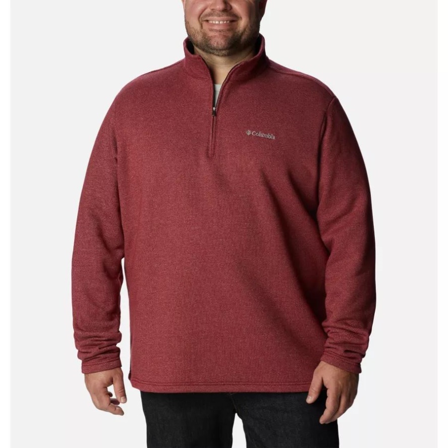 Men's Great Hart Mountain III Half Zip Big Red Jasper Heather Columbia Sale