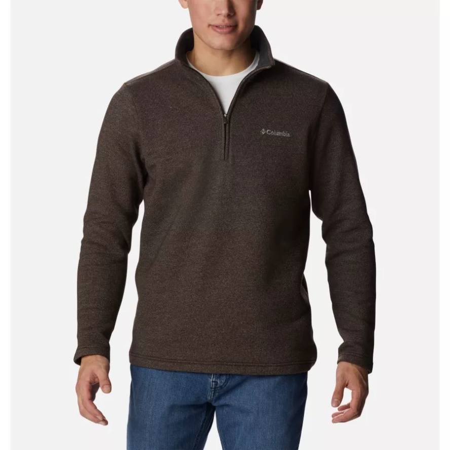 Men's Great Hart Mountain III Half Zip Columbia Sale Cordovan Heather