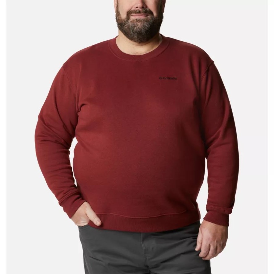 Men's Hart Mountain II Crew Sweatshirt Big Red Jasper Heather Columbia Sale