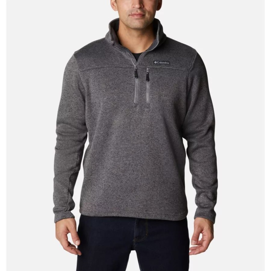 Men's Hatchet Hill Half Zip Sweater Fleece Pullover Columbia Sale City Grey Heather