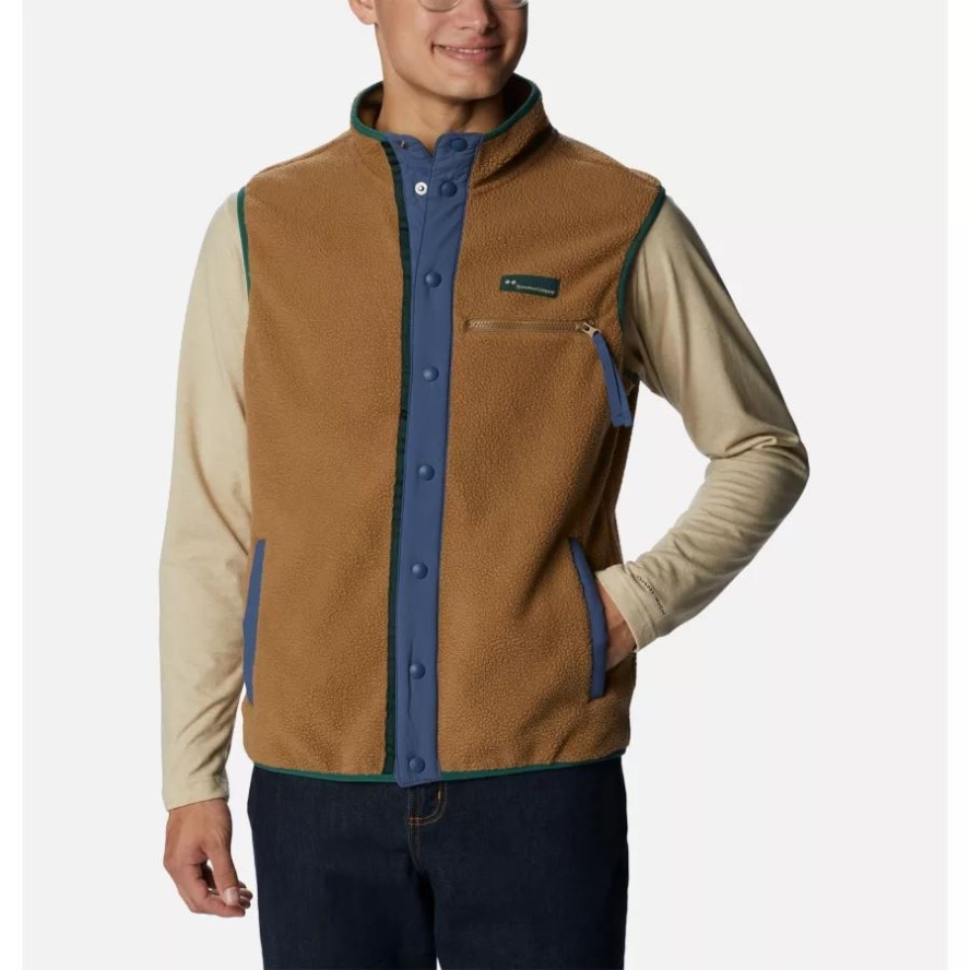 Men's Helvetia Fleece Vest Columbia Sale Delta/Dark Mountain