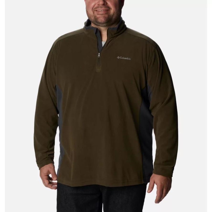 Men's Klamath Range II Half Zip Fleece Pullover Big Columbia Sale Olive Green/Shark