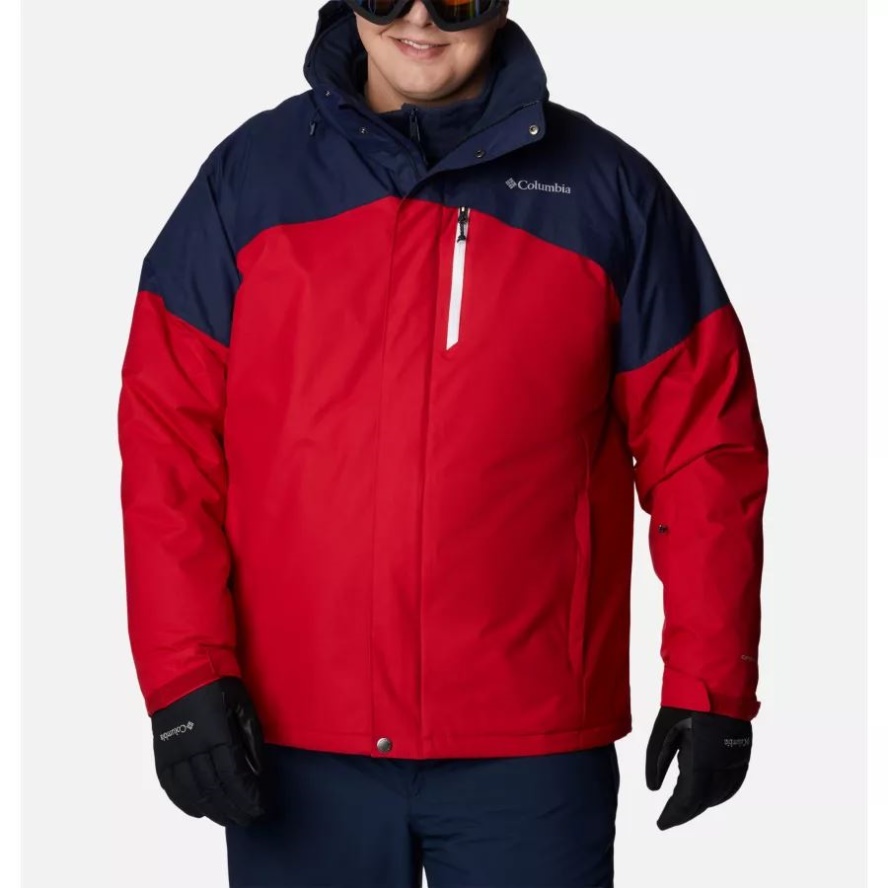 Men's Last Tracks Insulated Ski Jacket Extended Size Mountain Red/Collegiate Navy Columbia Sale
