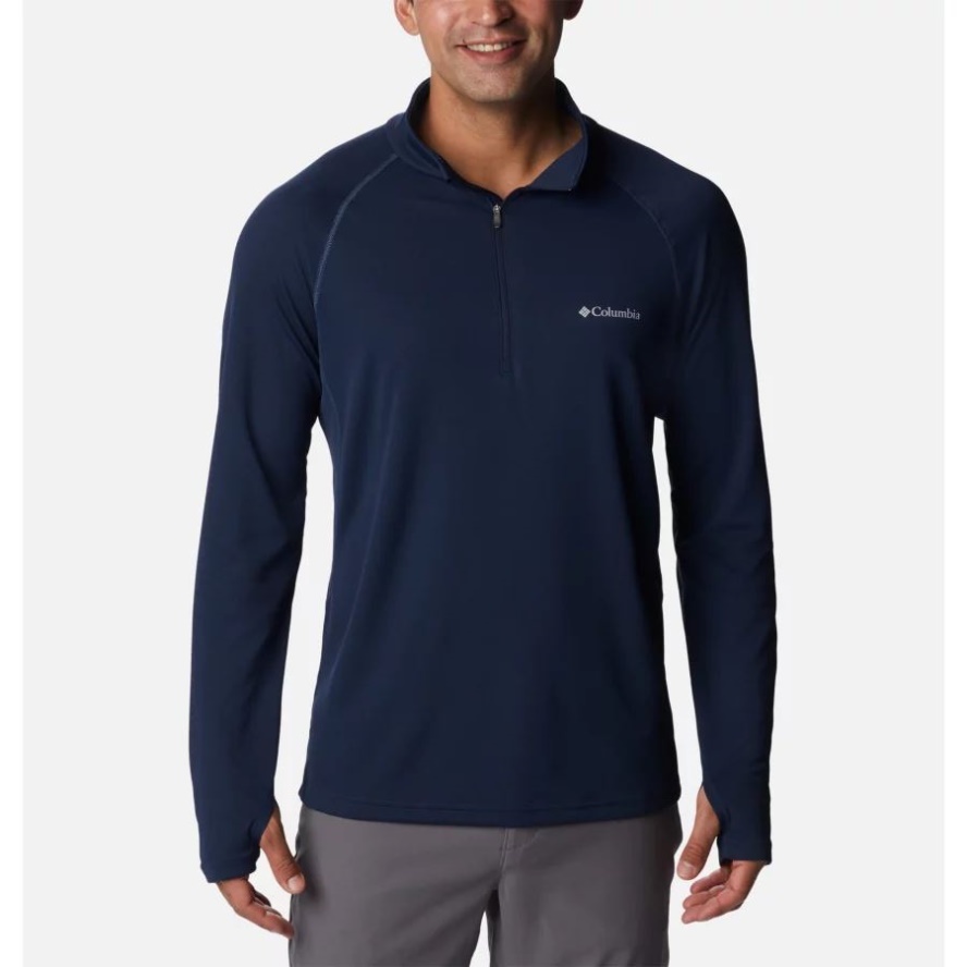 Men's Narrows Pointe Half Zip Shirt Collegiate Navy/Dark Mountain Columbia Sale