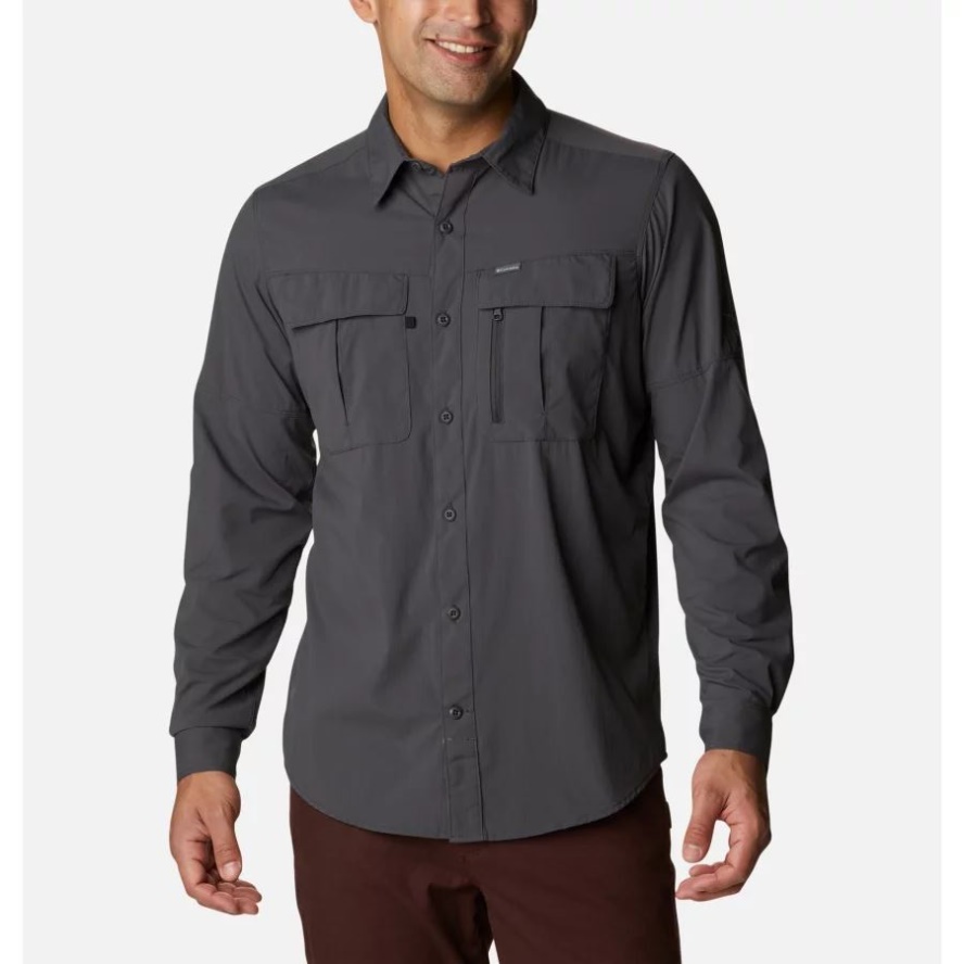 Men's Newton Ridge II Long Sleeve Shirt Columbia Sale Shark