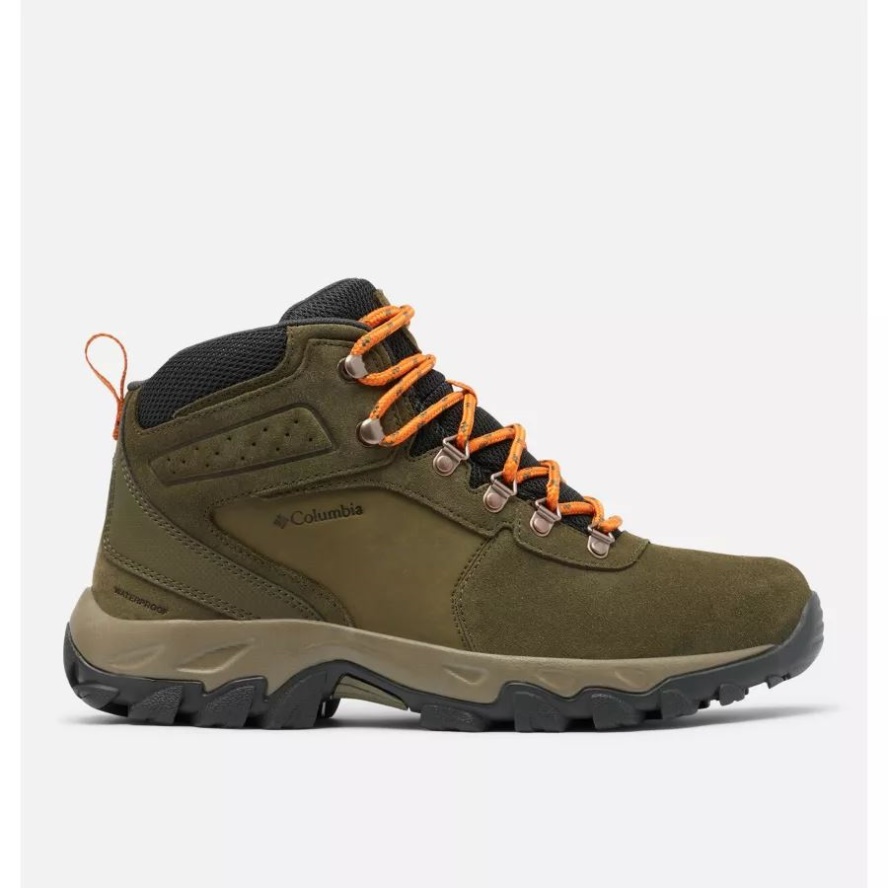 Men's Newton Ridge Plus II Suede Waterproof Hiking Boot Wide Nori/Light Orange Columbia Sale