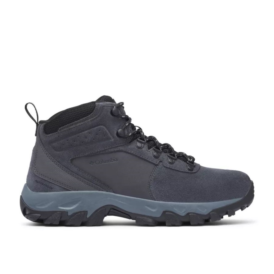 Men's Newton Ridge Plus II Suede Waterproof Hiking Boot Wide Shark/Black Columbia Sale