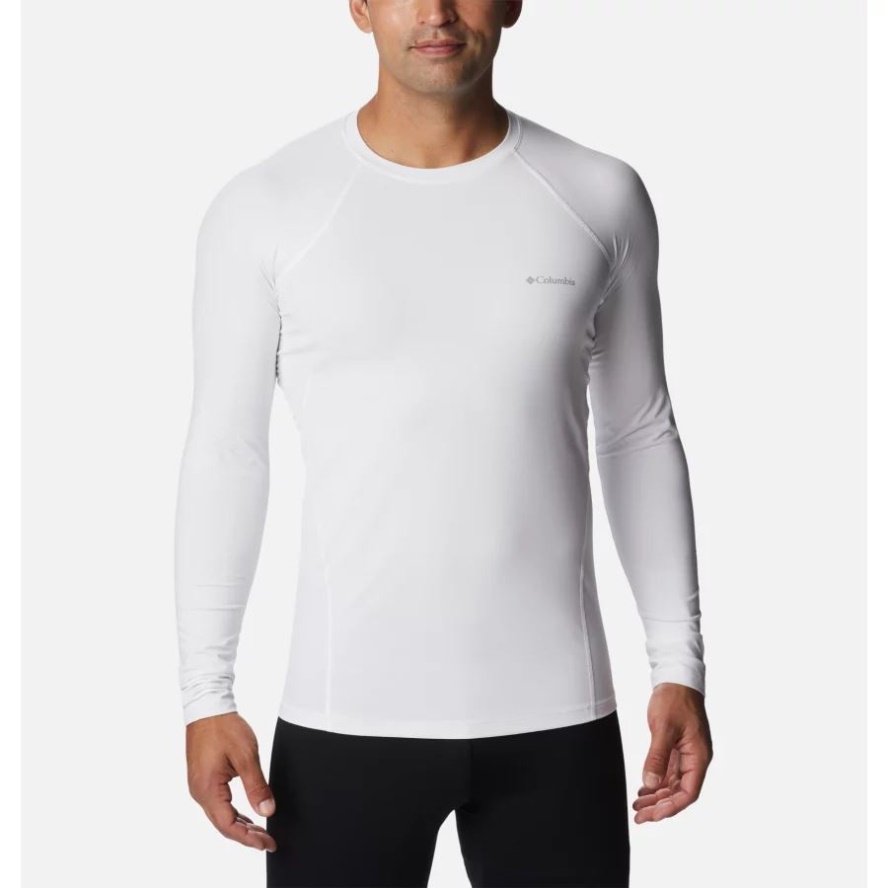 Men's Omni-Heat Midweight Baselayer Crew Big Columbia Sale White
