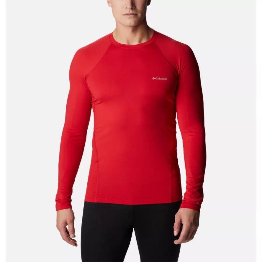 Men's Omni-Heat Midweight Baselayer Crew Columbia Sale Mountain Red