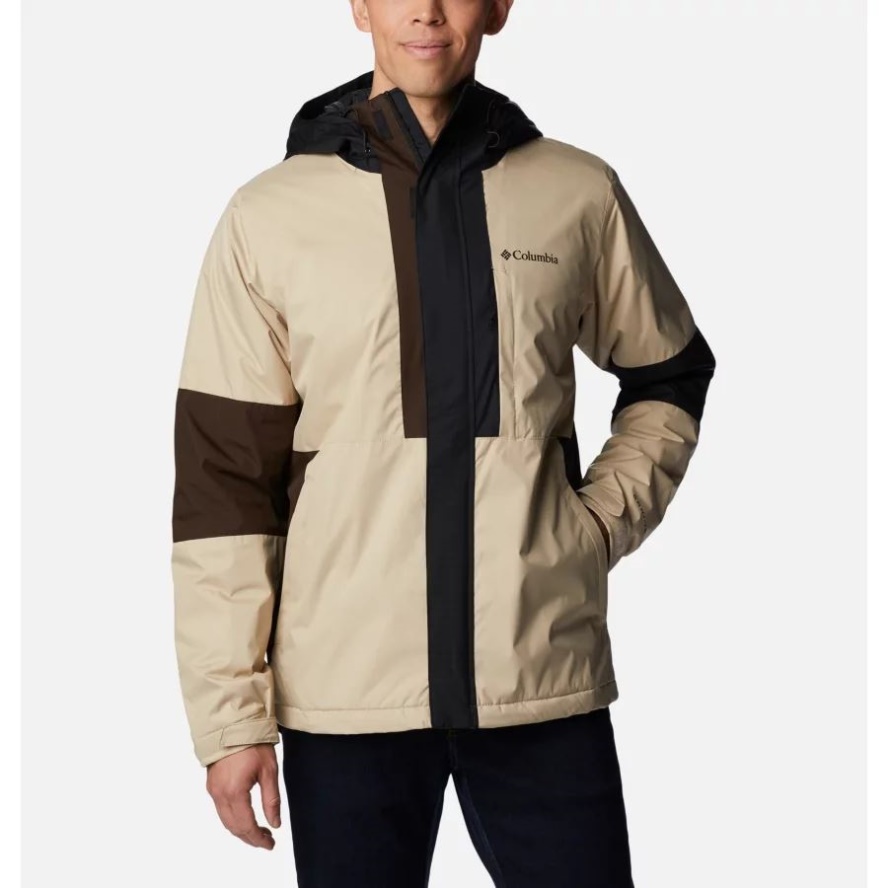 Men's Oso MountainHooded Insulated Walking Jacket Ancient Fossil/Black/Cordovan Columbia Sale