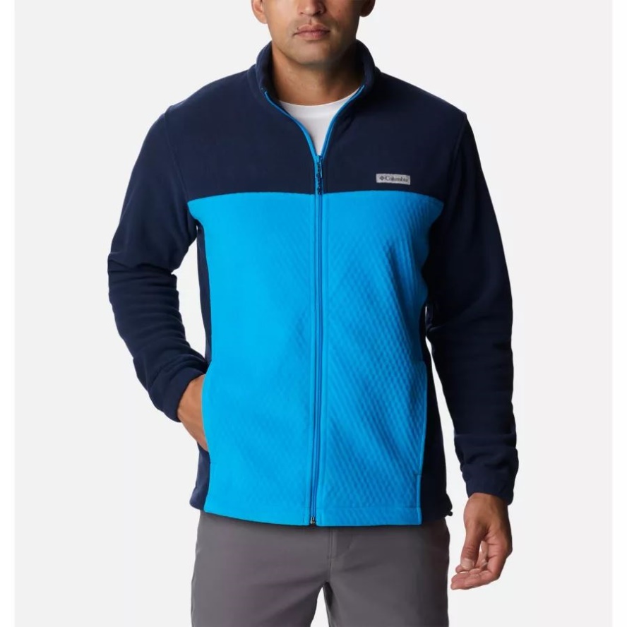 Men's Overlook Trail Full Zip Jacket Columbia Sale Compass Blue/Collegiate Navy