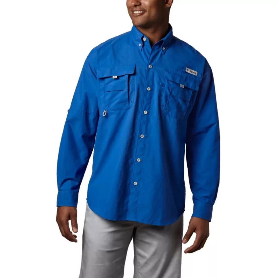 Men's PFG Bahama II Long Sleeve Shirt Columbia Sale Vivid Blue