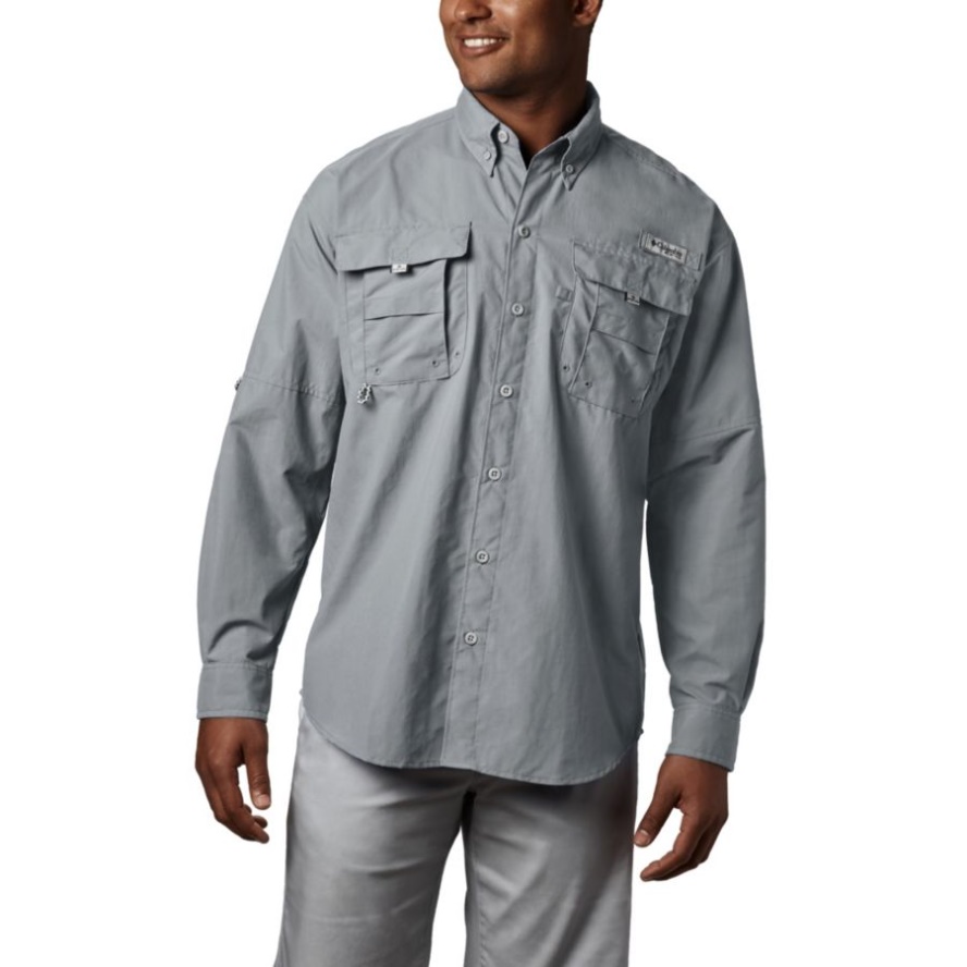 Men's PFG Bahama II Long Sleeve Shirt Cool Grey Columbia Sale