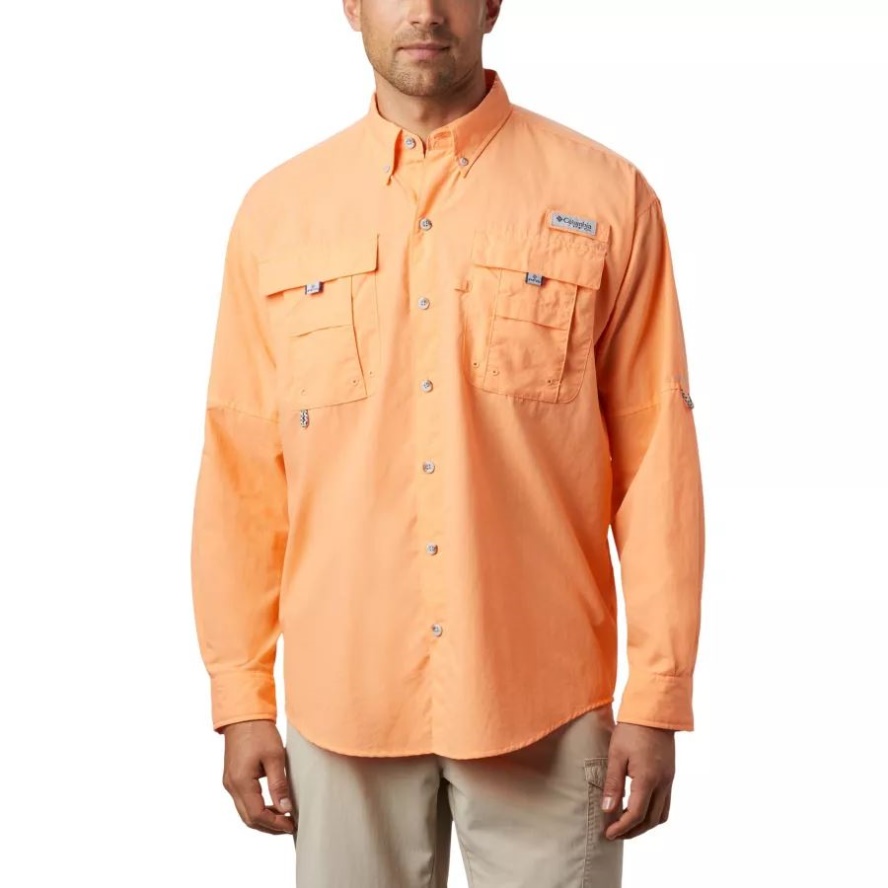 Men's PFG Bahama II Long Sleeve Shirt Tall Columbia Sale Bright Nectar