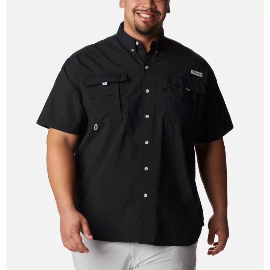 Men's PFG Bahama II Short Sleeve Shirt Big Black Columbia Sale
