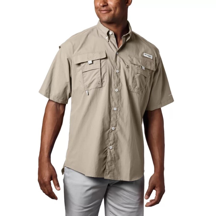 Men's PFG Bahama II Short Sleeve Shirt Tall Columbia Sale Fossil