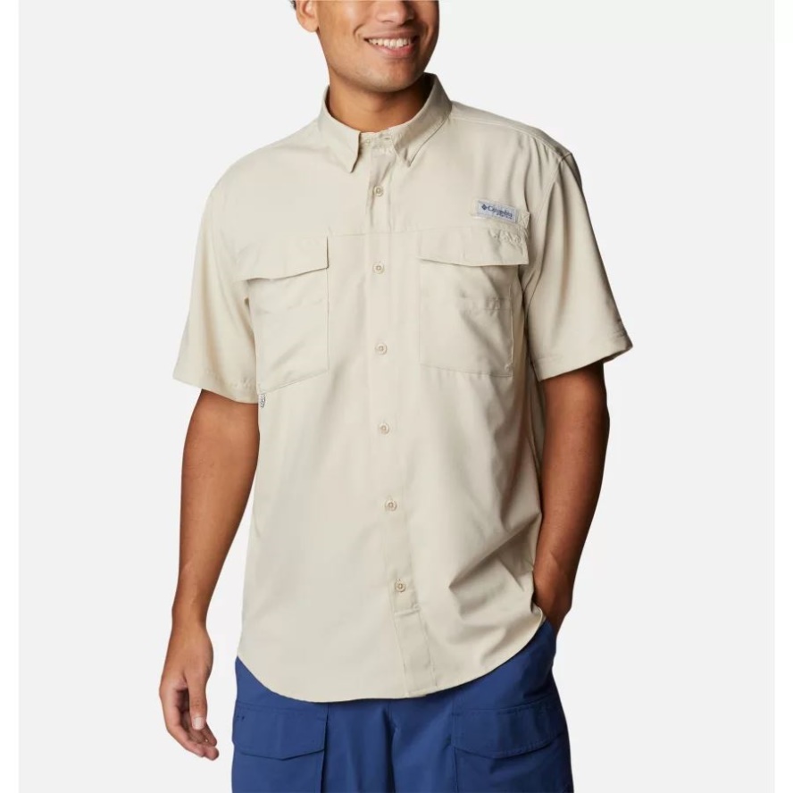 Men's PFG Blood and Guts IV Woven Short Sleeve Shirt Fossil Columbia Sale