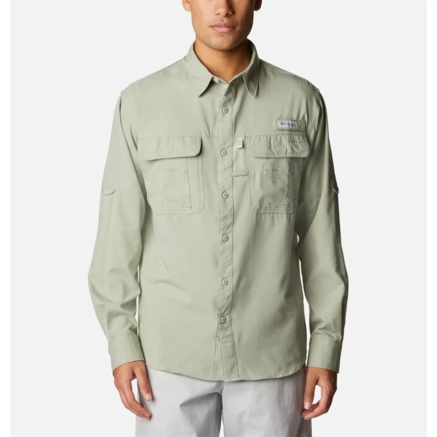 Men's PFG Drift Guide Woven Long Sleeve Shirt Safari Columbia Sale