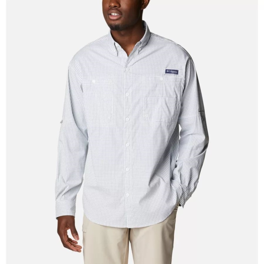 Men's PFG Super Tamiami Long Sleeve Shirt Columbia Sale Metal Gingham