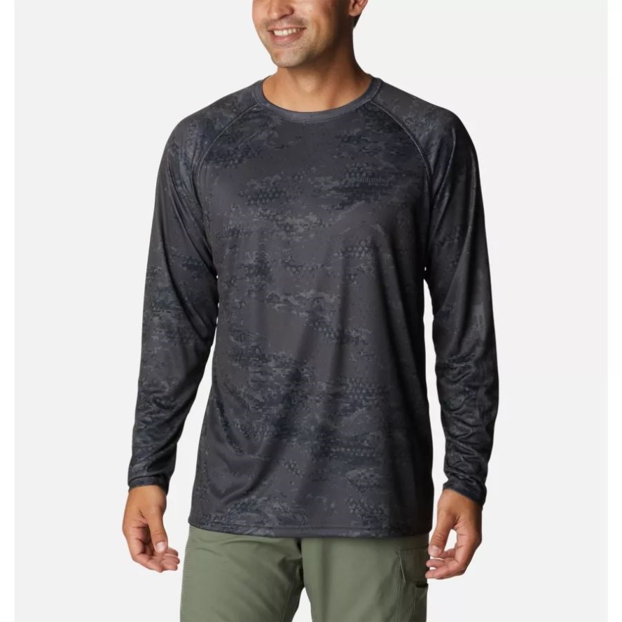 Men's PFG Super Terminal Tackle Long Sleeve Shirt Columbia Sale Black PFG Camo