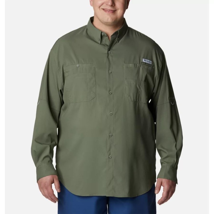 Men's PFG Tamiami II Long Sleeve Shirt Big Columbia Sale Cypress
