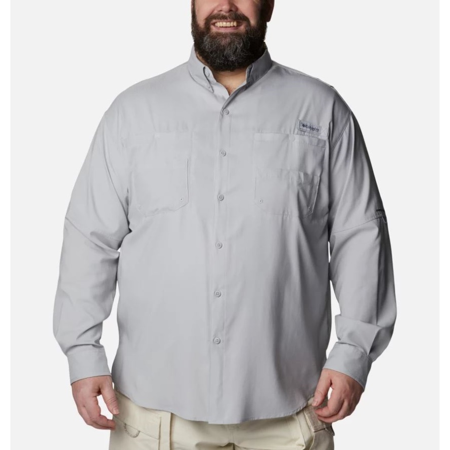 Men's PFG Tamiami II Long Sleeve Shirt Big Cool Grey Columbia Sale