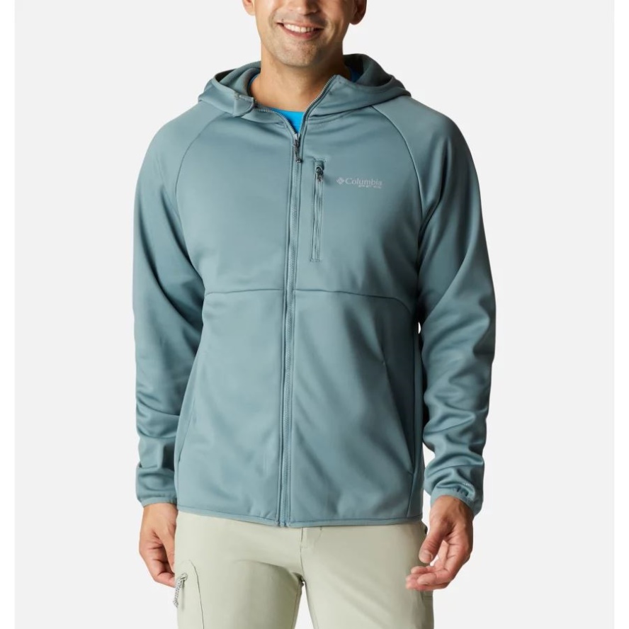 Men's PFG Terminal Stretch Softshell Hooded Jacket Metal Columbia Sale