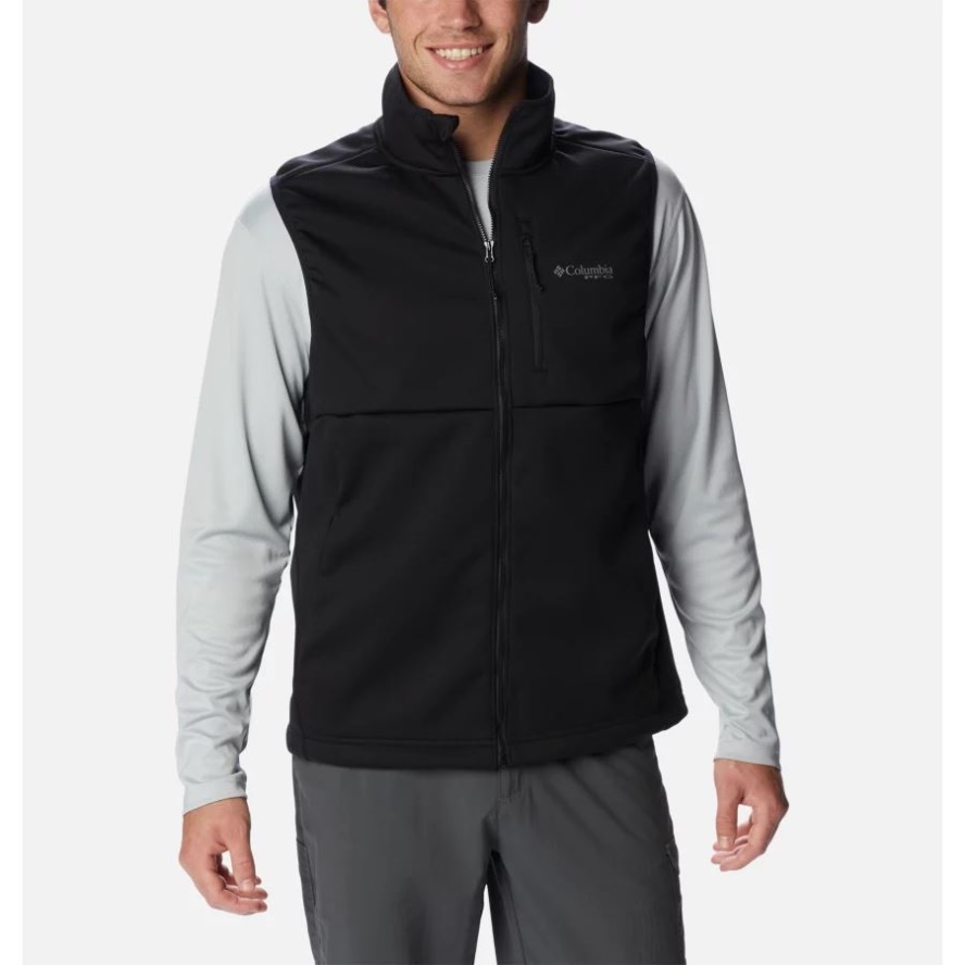 Men's PFG Terminal Stretch Softshell Vest Columbia Sale Black