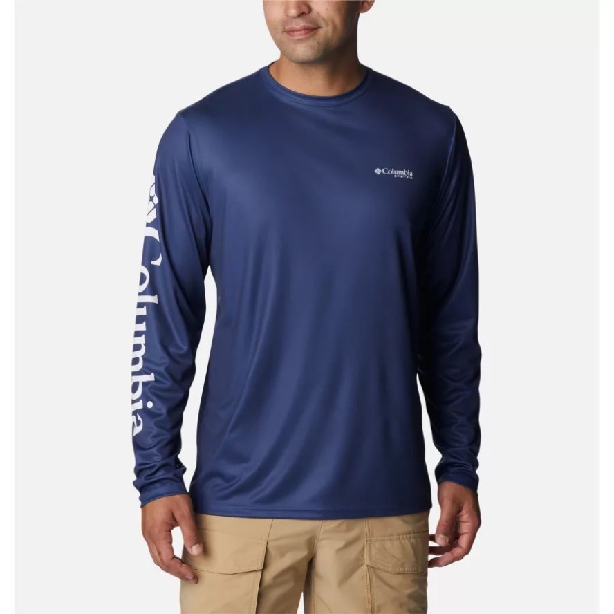 Men's PFG Terminal Tackle Carey Chen Long Sleeve Shirt Carbon/Bass Columbia Sale
