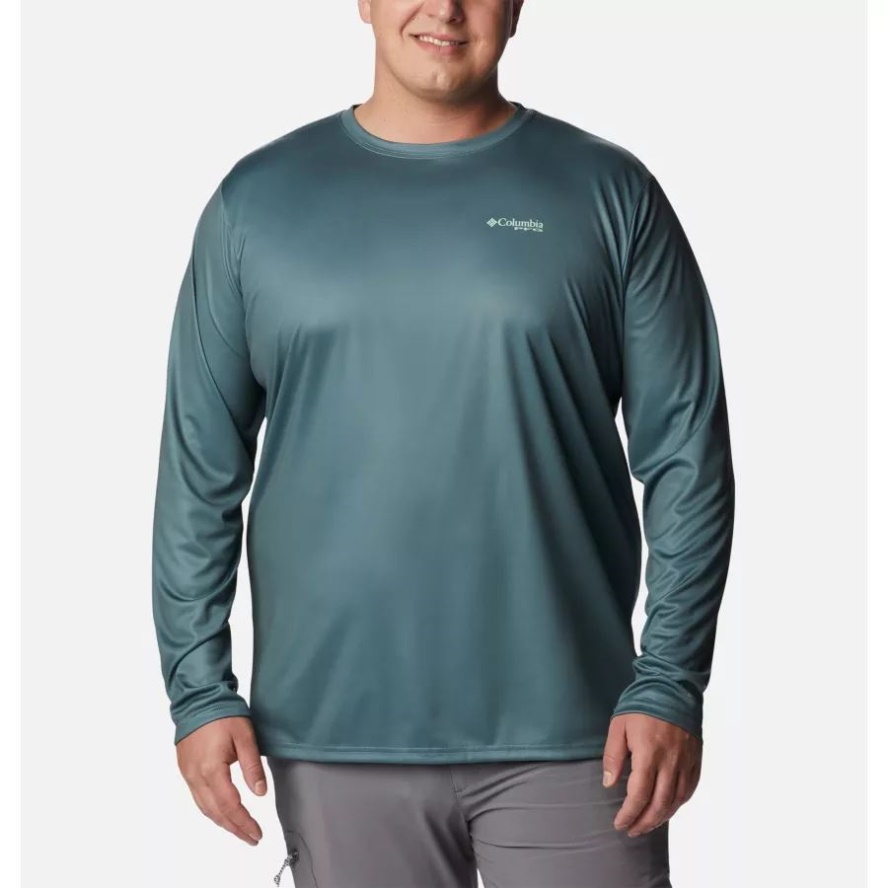 Men's PFG Terminal Tackle Fish Flag Long Sleeve Shirt Big Metal/Key West Bass Lures Columbia Sale